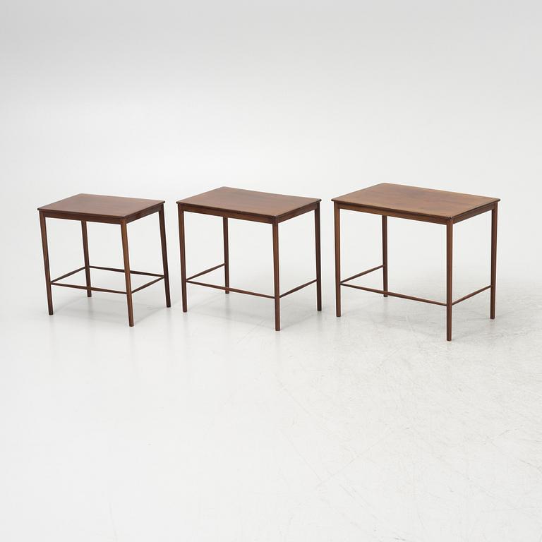A 3-piece nest table, 1950s/1960s, Denmark.