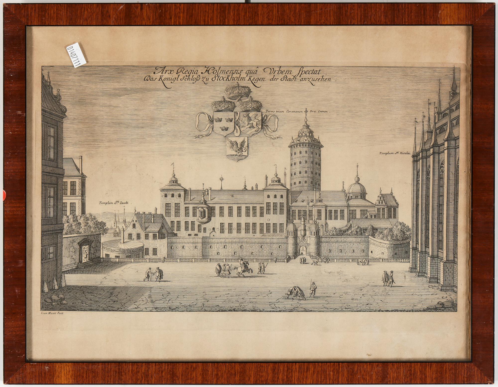 KOPPARSTICK, "Arx Regia Holmensis qua Urbem Spectat...", 16/1700-tal.