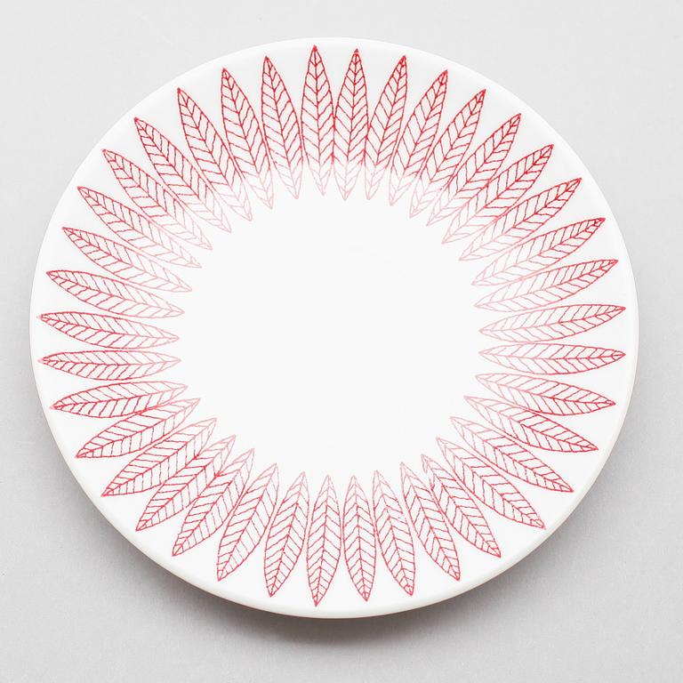 KAFFEKOPPAR MED FAT, 12 st, benporslin, "Salix", Stig Lindberg, Gustavsberg.