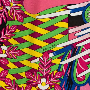 Hermès, a 'La Source de Pegase' silk scarf.