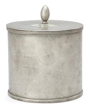 581. A Tage Fougstedt pewter tobacco jar, Stockholm 1923.