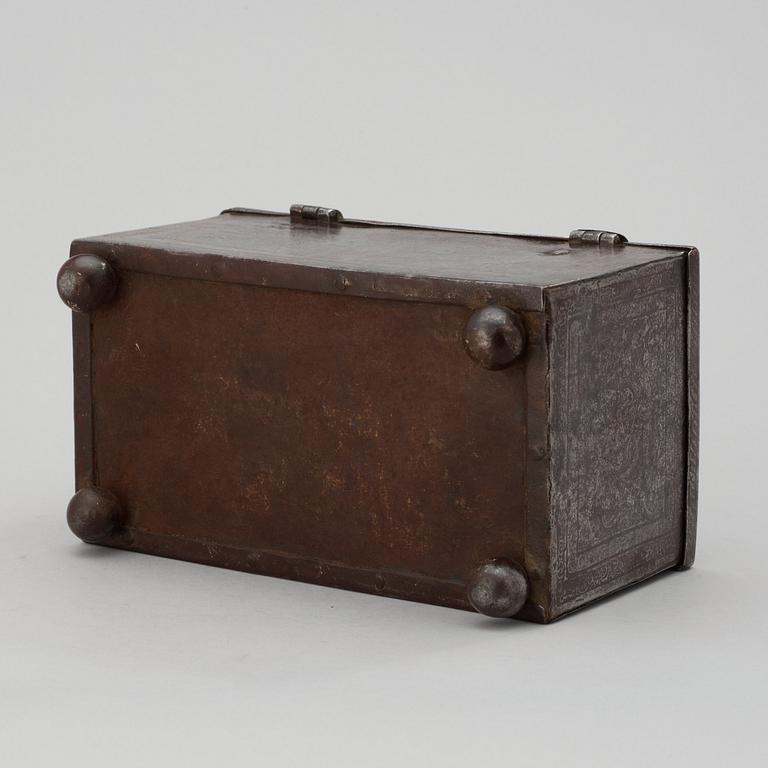 An engraved steel casket, South Germany late 16th century.