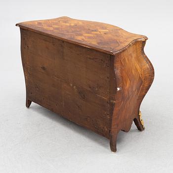 A Swedish rococo parquetry commode, Stockholm, later part of the 18th century.