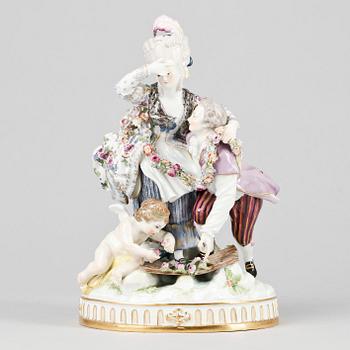 FIGURINGRUPP, porslin, Meissen, sekelskiftet 1900.