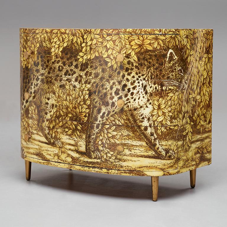 Piero Fornasetti, byrå, "Leopardo", Ateliers Fornasetti,  Milano, 1950-60-tal.