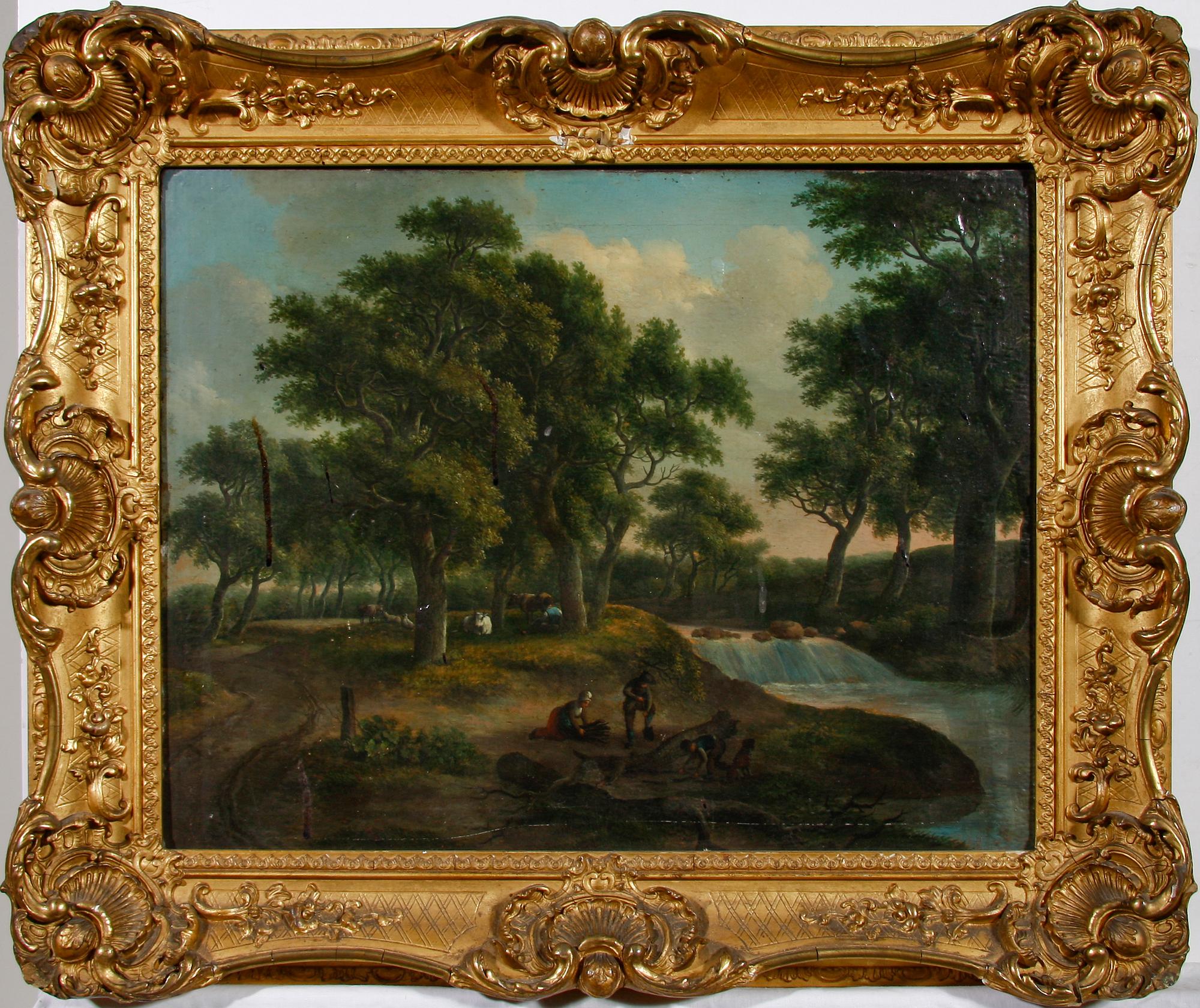 OKÄND KONSTNÄR, olja på pannå. 1800-tal.