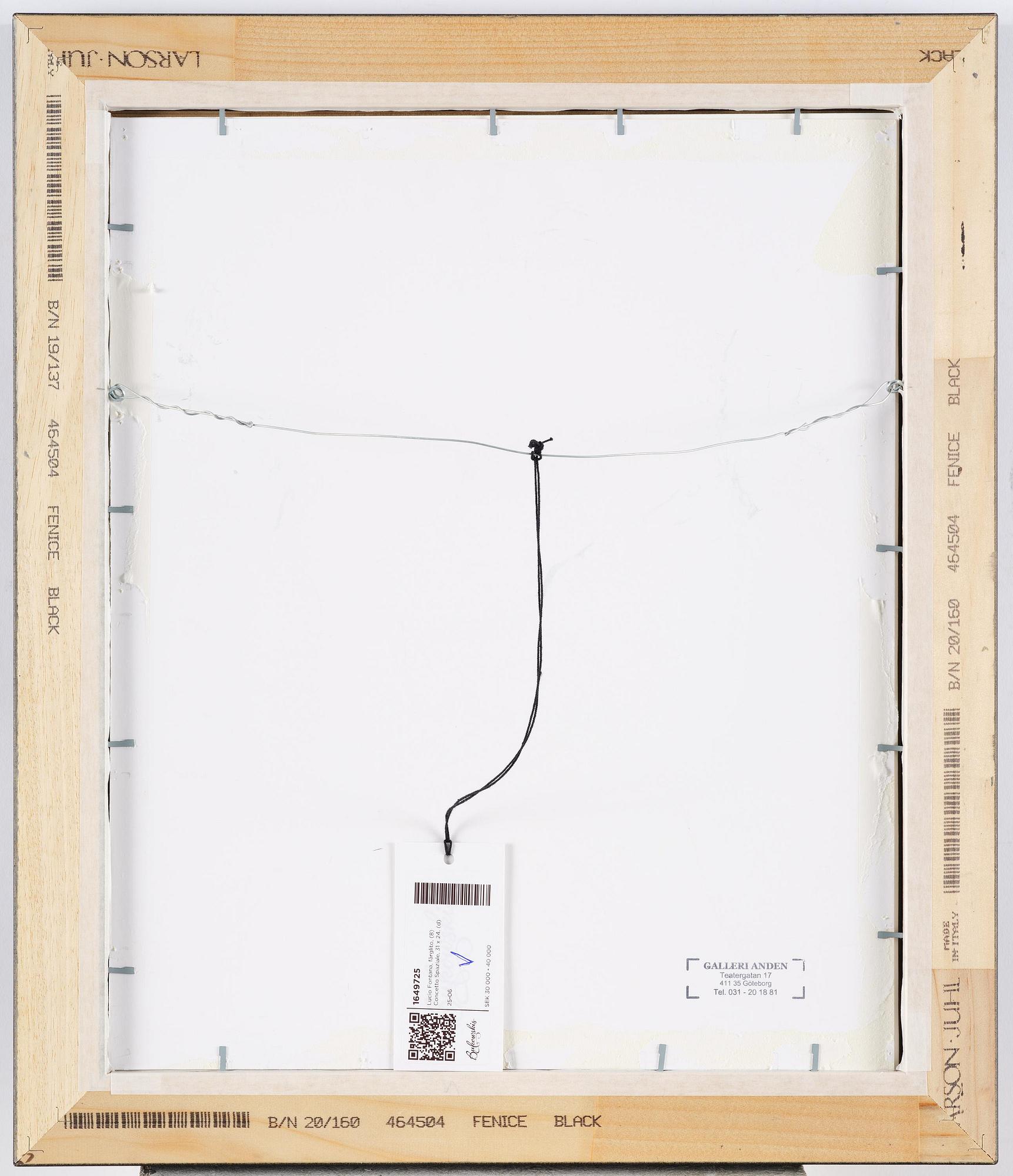 Lucio Fontana, efter, "Concetto Spaziale".