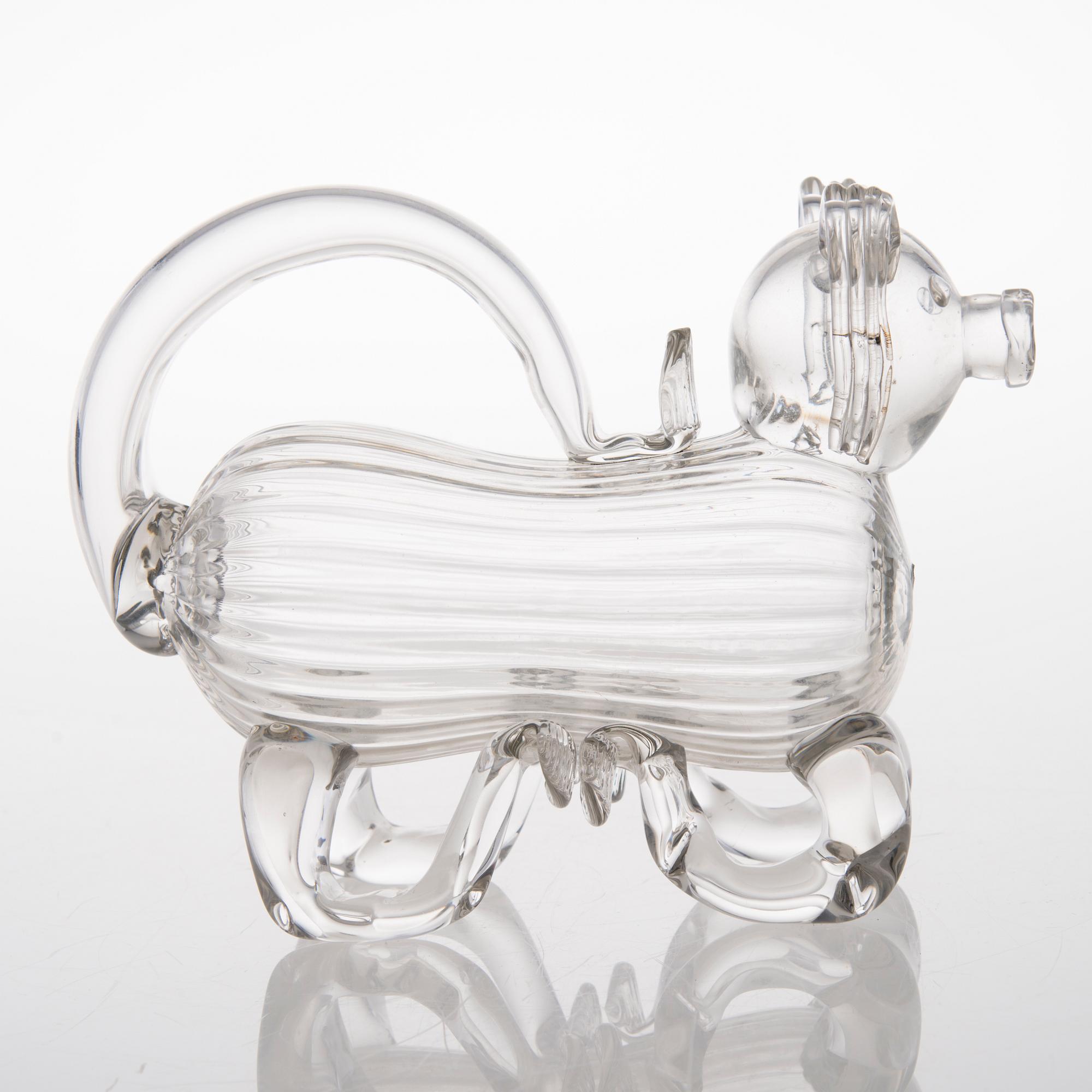KARAFF, glas, Brännvinshund, 1900-tal.