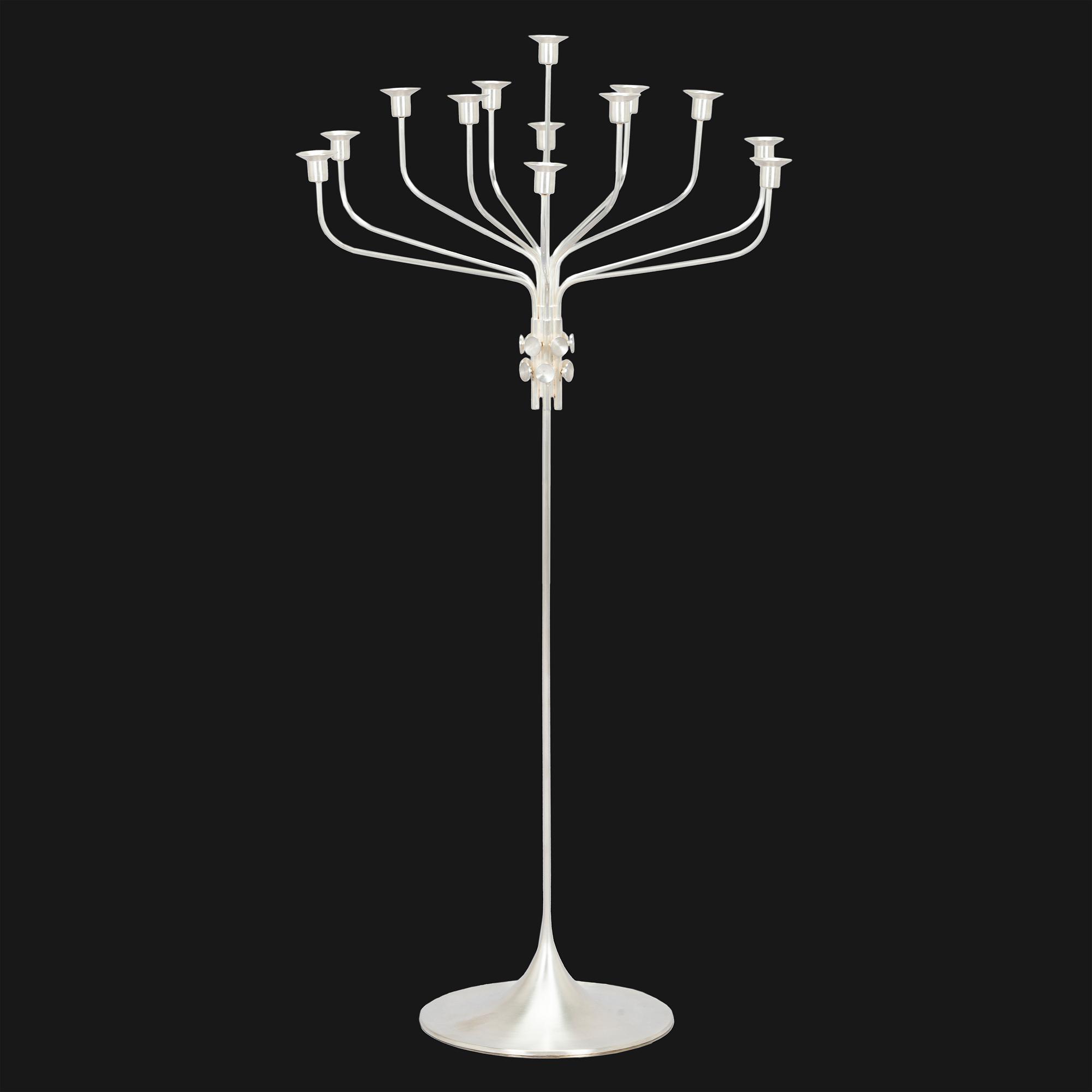 Tapio Wirkkala, a thirteen-candle silver candelabrum, model TW 412, Kultakeskus, Hämeenlinna Finland 2008.