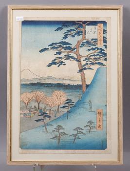 ANDO HIROSHIGE, träsnitt 2 st. Japan, 1800-tal.
