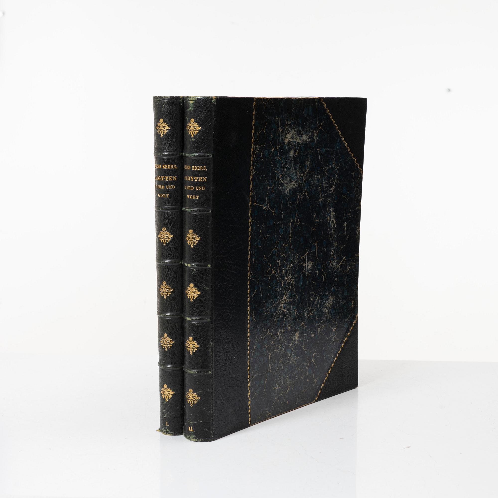 Georg Ebers, books on Egypt, two volumes, Stuttgart & Leipzig, Germany, 1879-80.