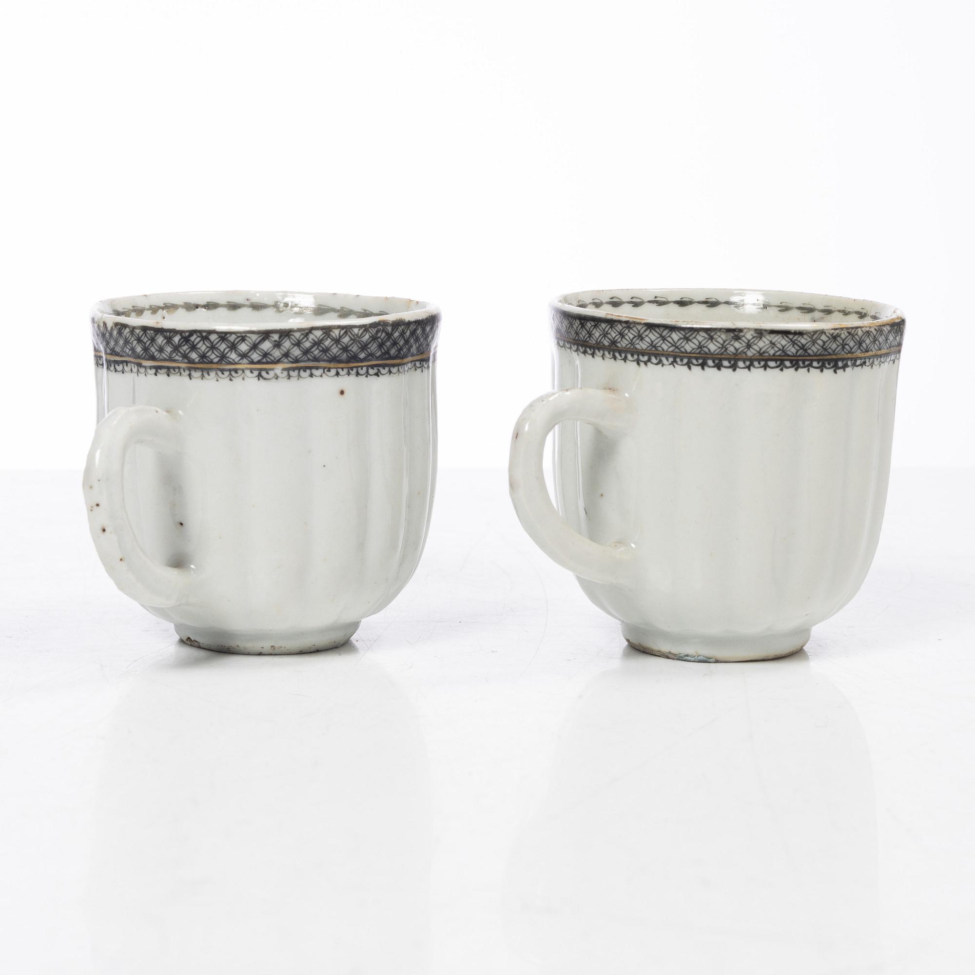 Thirteen porcelain cups, China, mostly 18th century.