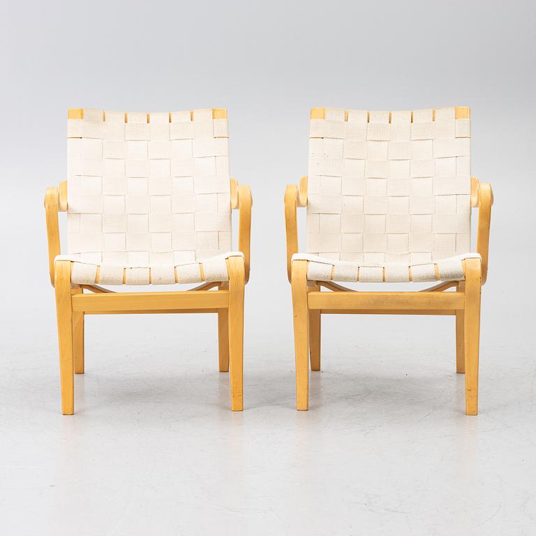 Bruno Mathsson, Armchairs, a pair, "Mina", Mathsson International AB, Värnamo, 1993 & 1996.