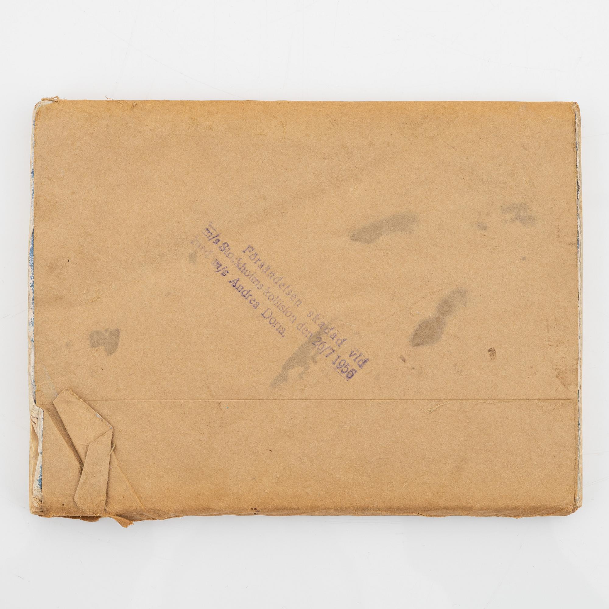 Försändelse med stämpel från kollisionen M/S Andrea Doria - M/S Stockholm 1956.