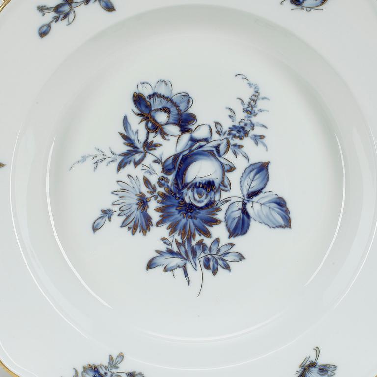 TALLRIKAR, 14 st, porslin, Meissen, 1900-tal.