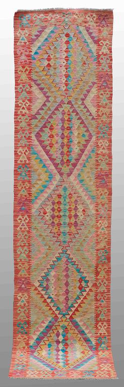 A runner, kilim, ca 278 x 70 cm.