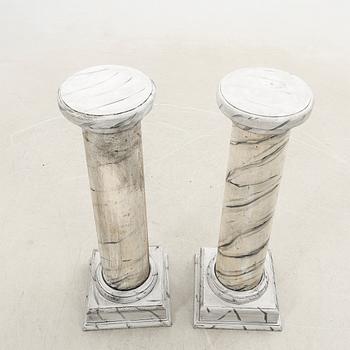 Pedestals, a pair, first half/mid 20th century.