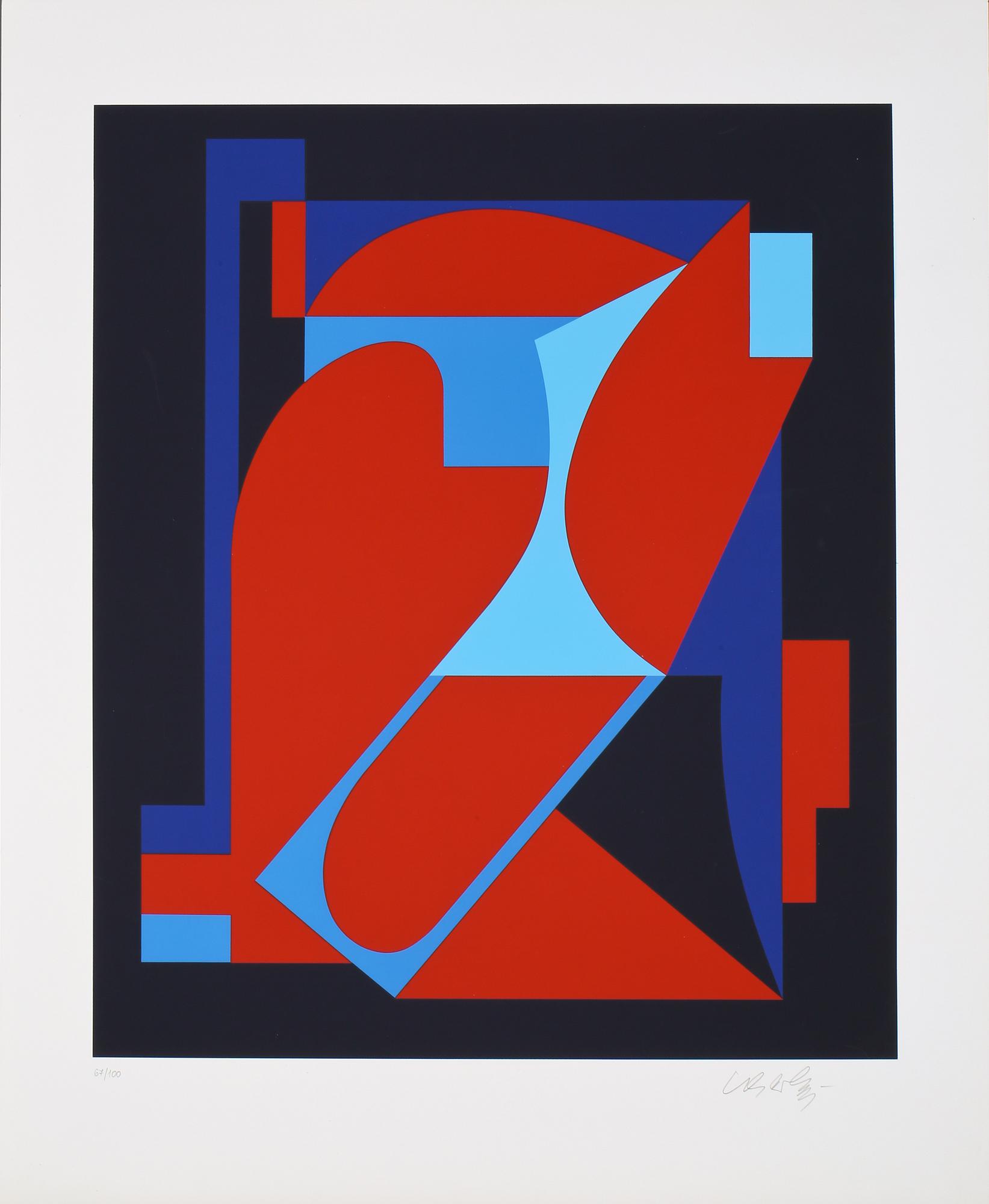 VICTOR VASARELY, färgserigrafi, signerad och numrerad 67/100.