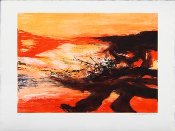 Zao Wou-ki, a signed and numbered colour etching.