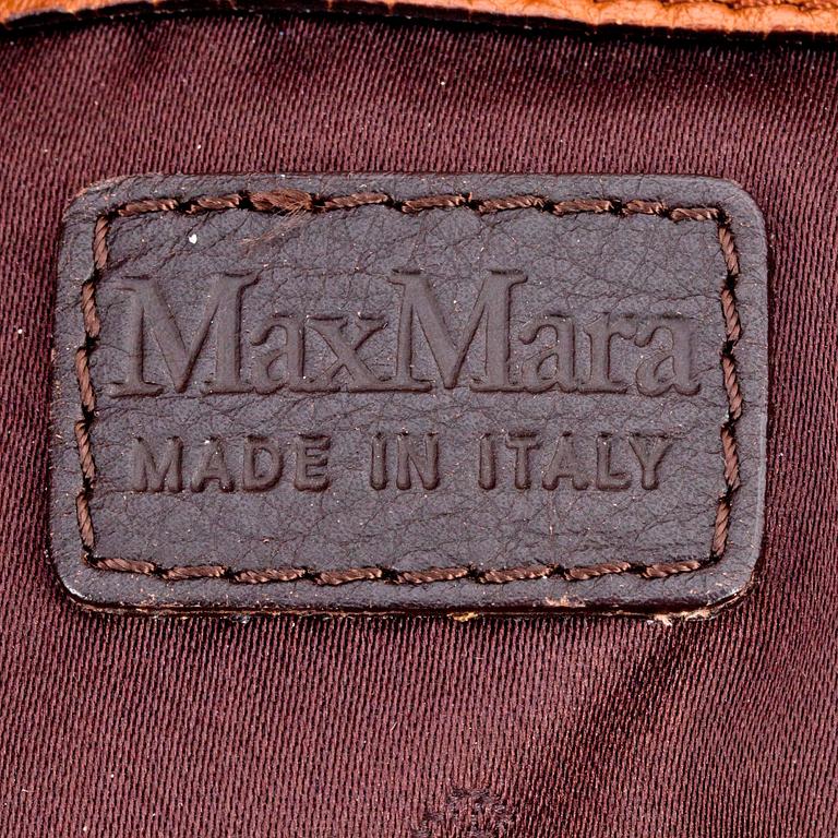 MAX MARA, a brown leather shoulder bag.