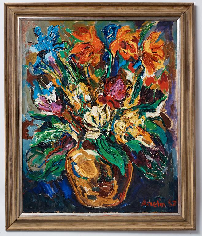 Albin Amelin, Still life with flowers.