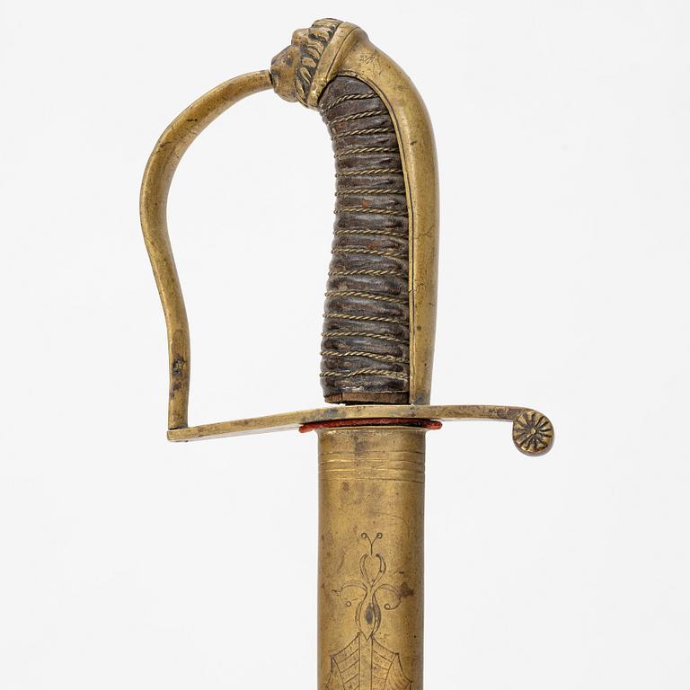 Sabel, svensk, för officer, 1800-talets första hälft.