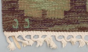 CARPET. "Hallandsåsen". Flat weave (rölakan). 245 x 189,5 cm. Signed JJ.