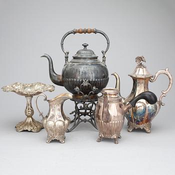 PARTI NYSILVER, 5 delar, mest AG Dufva, Stockholm sent 1800-tal till tidigt 1900-tal.