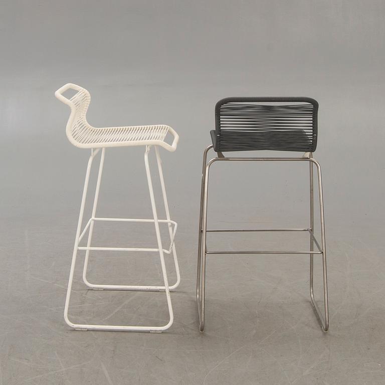 A set of two Verner Panton Tivoli bar stools 21st century.