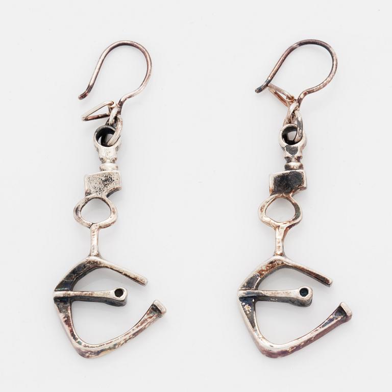 A pair of Jorma Laine earrings in silver.