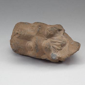 SKULPTURFRAGMENT, sten. Gandhara, 200/300-tal e. Kr.