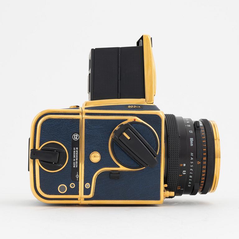 Hasselblad 503CX, 'Golden Blue', 50th anniversary model, no. 407.