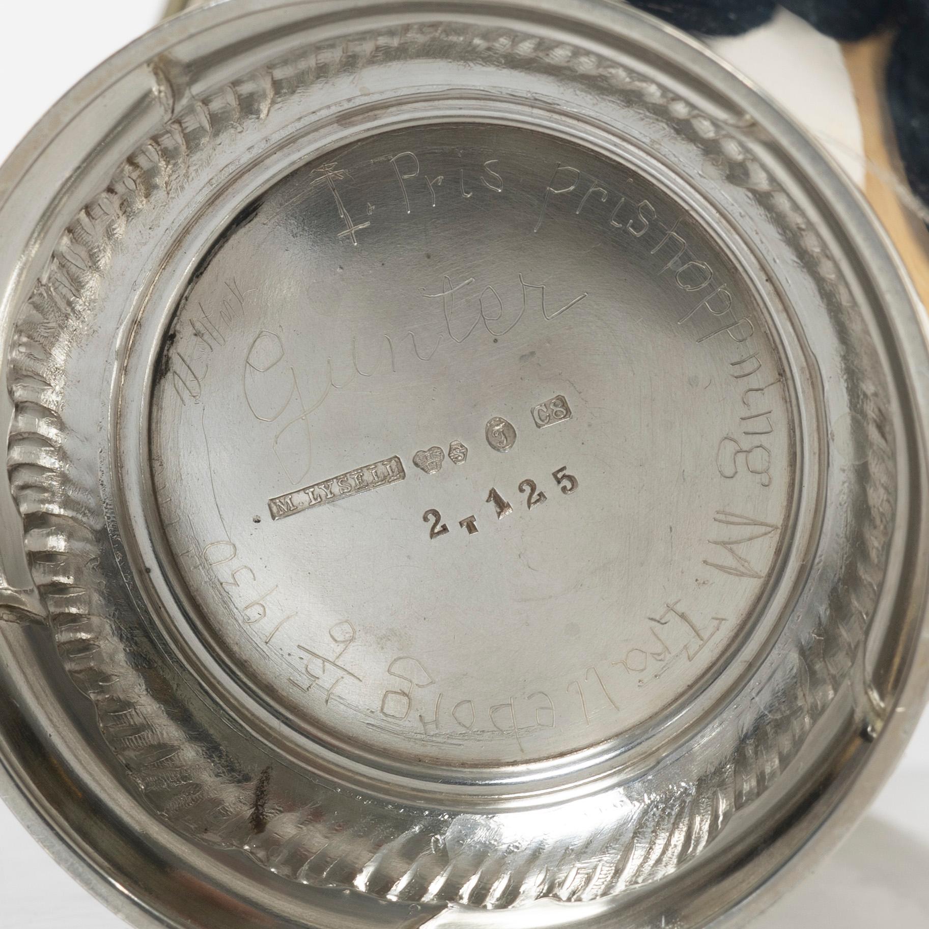 Four Swedish silver beakers, including mark of M Lysell, Trelleborg 1929.