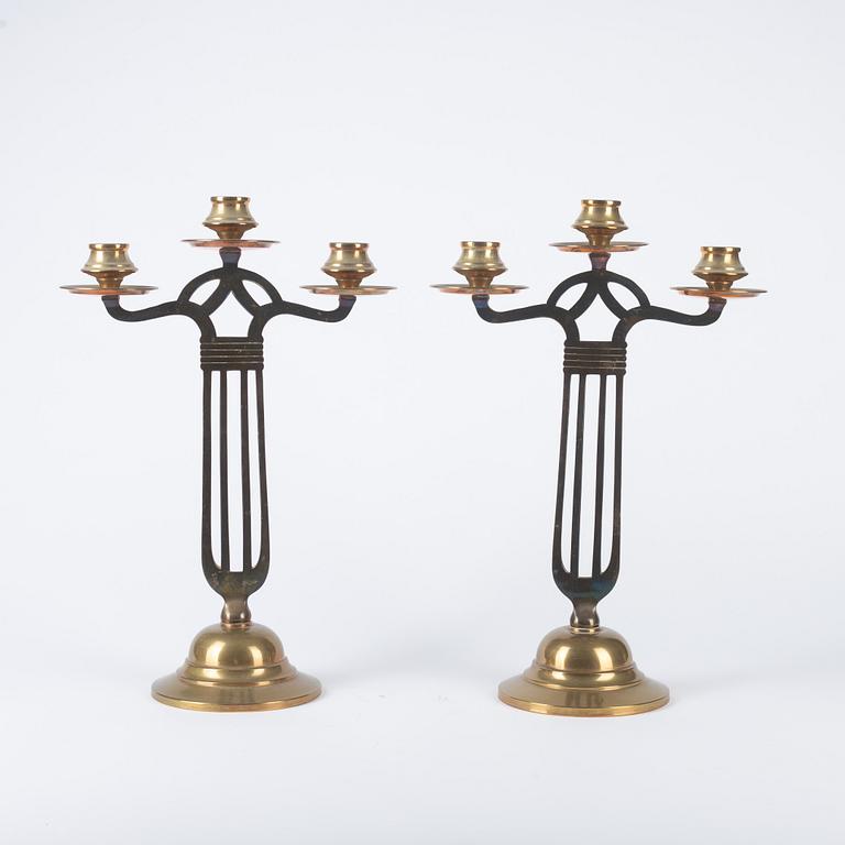 Candelabras, a pair, Art Nouveau, early 20th century.