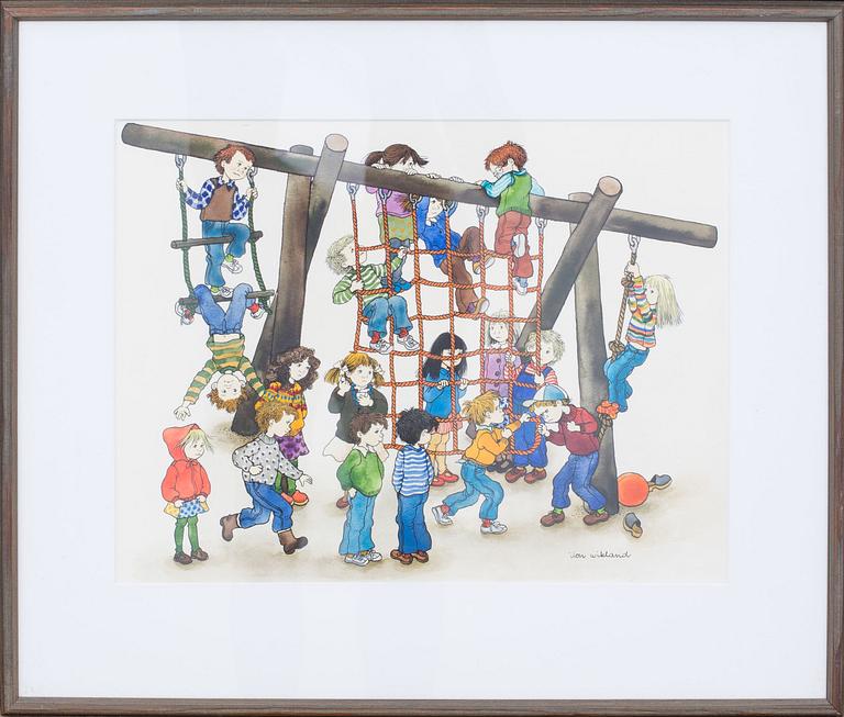 ILON WIKLAND, akvarell, signerad.