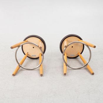 Hans J. Wegner, a pair of bar stools, CH 58, Carl Hansen & Son, Denmark, 21st century.