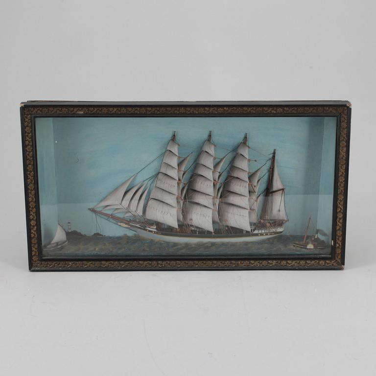 FARTYGSDIORAMA, troligen sent 1800-tal.