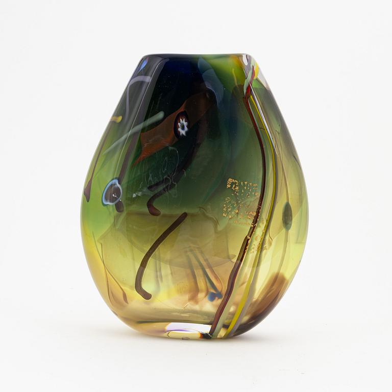 Jan-Erik Ritzman, a unique glass vase, Transjö, signed and dated -89.