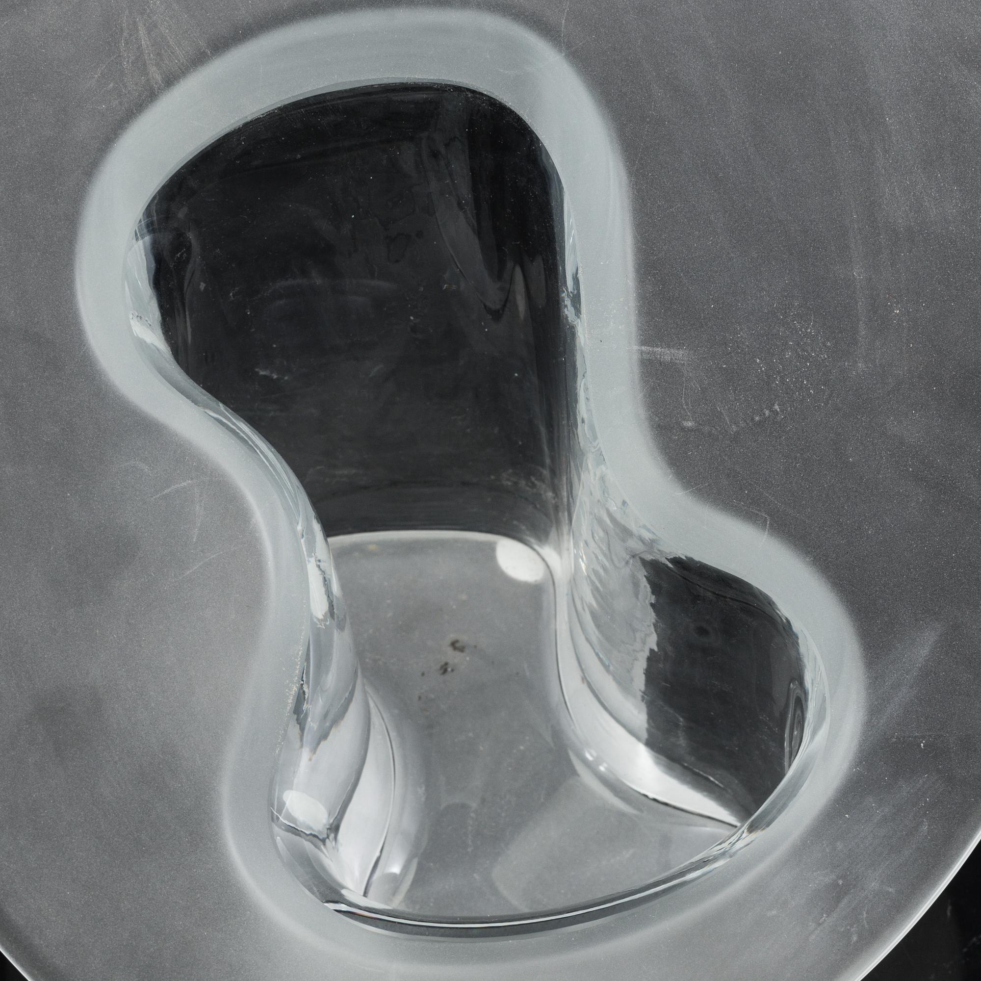 A glass vase designed by Timo Serpaneva signed and dated 1993 for Ittala.