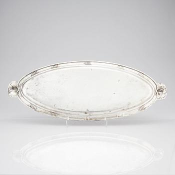 Georg Jensen, skaldjursbricka/ fiskfat, Köpenhamn 1920, 830/1000 silver, design nr 885.