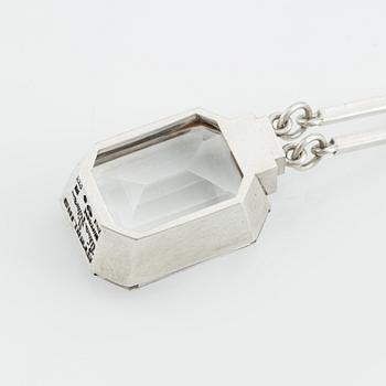 Wiwen Nilsson, collier, sterlingsilver med trappslipad bergkristall, Lund 1942.