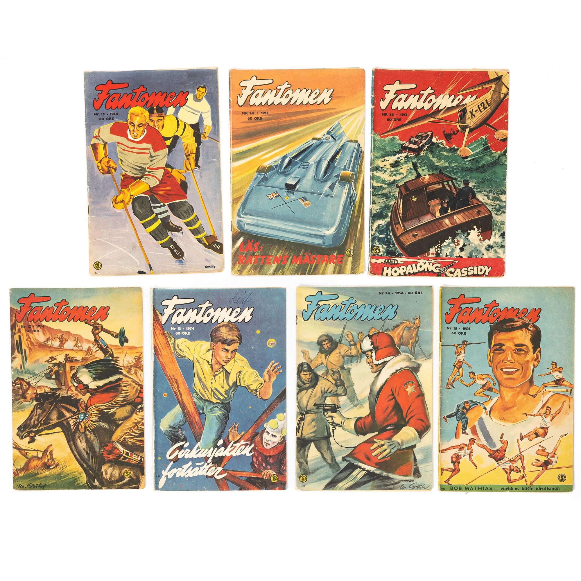 Comic books, “Fantomen”, 26 issues, 1951–1957.