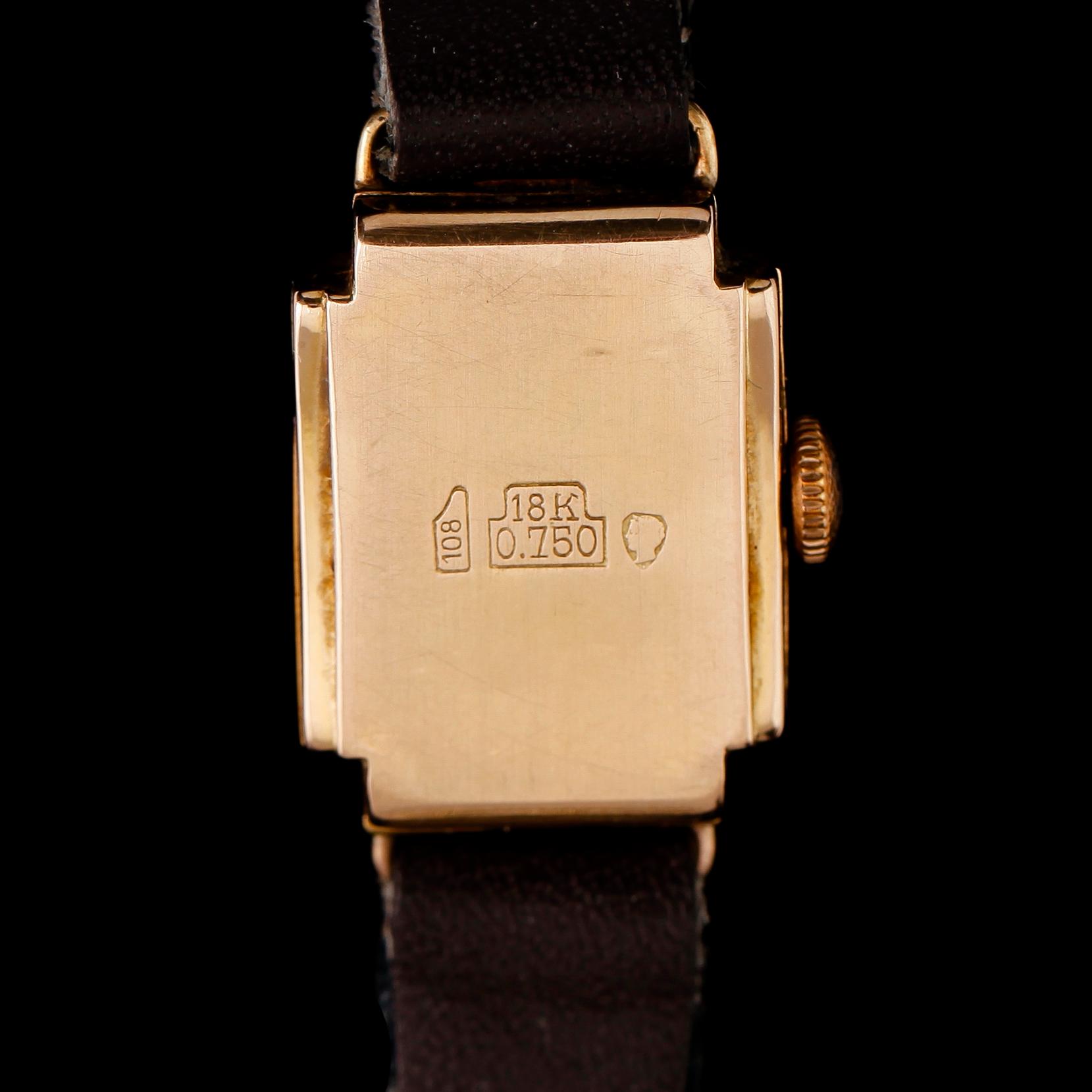 ARMBANDSUR, 18 k guld, Mithra, antimagnetic, 1900-talets första hälft.