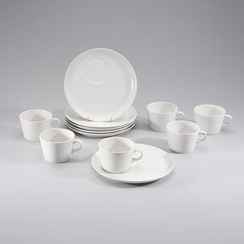 KAJ FRANCK, "Frukost-set" 6 delar, porslin, Arabia 1960-tal.