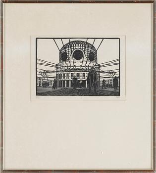 PALLE NIELSEN, träsnitt. Signerad. Daterad 55.