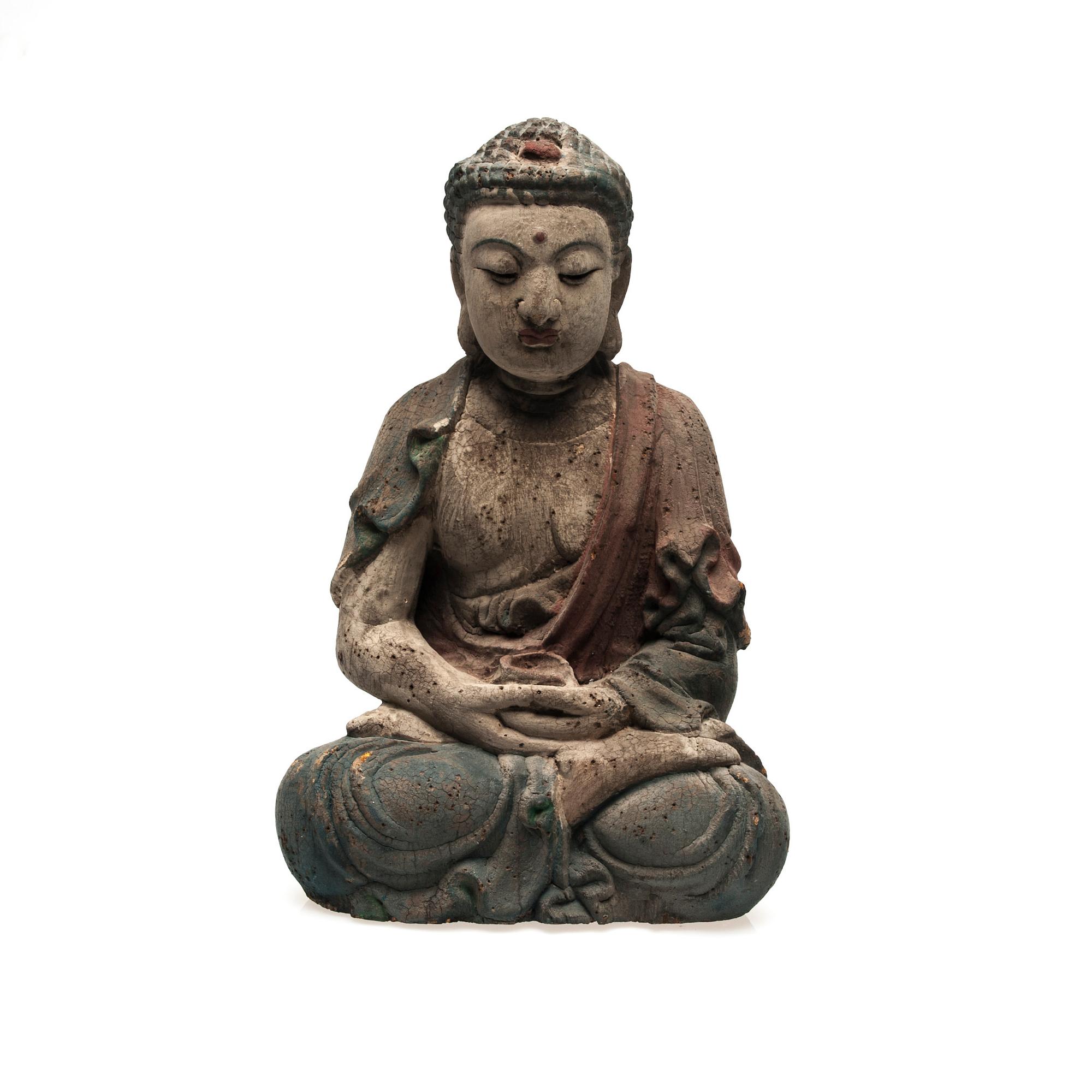 BUDDHA, trä, Kina, 1900-talets början.