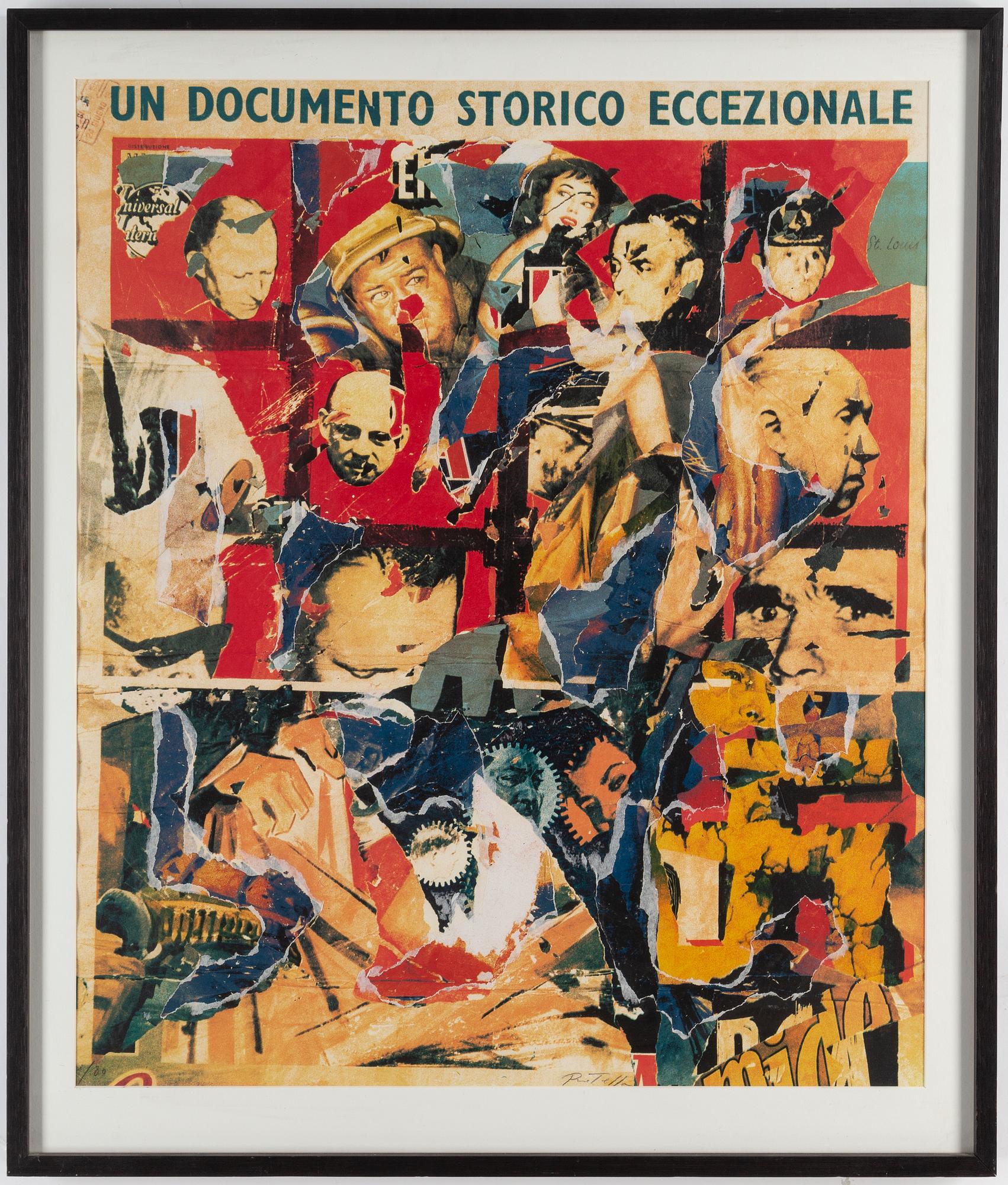 MIMMO ROTELLA, silkscreen and collage signed and numbered 1/80.