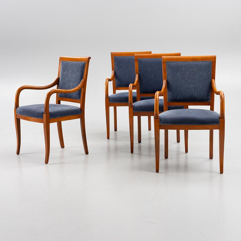 Four Empire style armchairs, Selva, Italy.