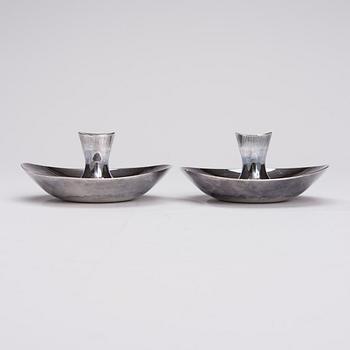 LJUSSTAKE, ett par, silver, Tapio Wirkkala, Helsingfors 1955. Tot. vikt 358,6 g.