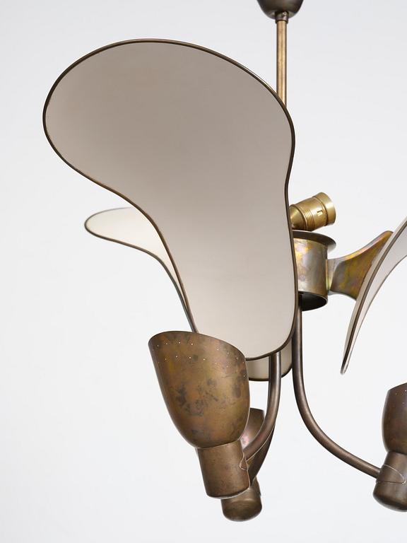 Carl-Axel Acking, taklampa, modell "980", Bröderna Malmströms Metallvarufabrik, Malmö, 1940-tal.